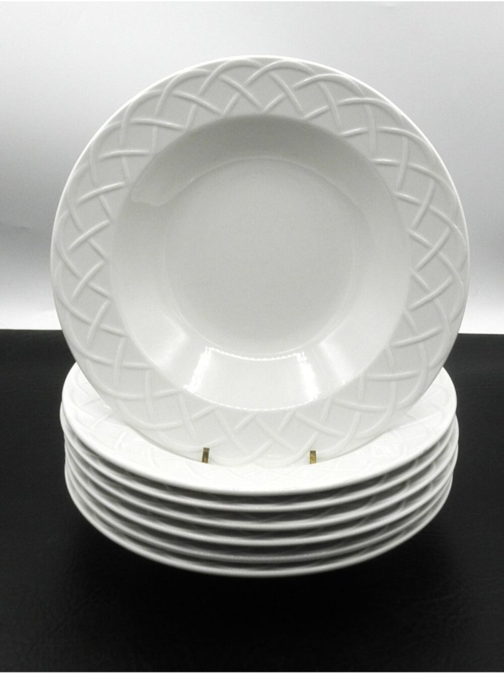 Picnic by Oneida 8.75 Inch Rimmed Soup Bowls Set of 7 Pattern Code: ONEPIC